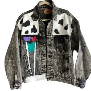 Vintage 1980's Black Acid Wash Levi’s Jacket Size Medium 70507 0253 Trucker